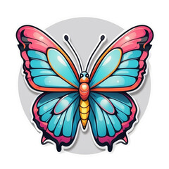 Enchanting Butterfly Elegance Sticker: Delicate and Colorful Winged Beauty, a Whimsical Addition to Personalize Your Accessories, Journals, and Create a Fluttering Aura of Grace, generative ai