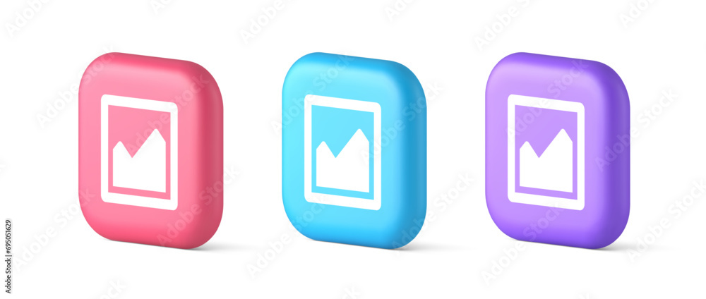Poster graph diagram mathematical profit business squared button 3d realistic icon