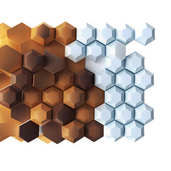 Hexagon pattern isolated on transparent background