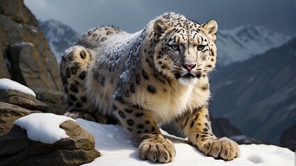 Fototapeta premium snow leopard
