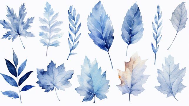 Watercolors touched the edges of the leaves beautiful image Ai generated art