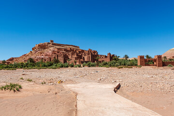 Exterior of Ait Ben Haddou, a fortified village in central Morocco, North Africa