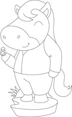 Horse Groom Wedding ring Wedding Animal Vector Graphic Art Illustration