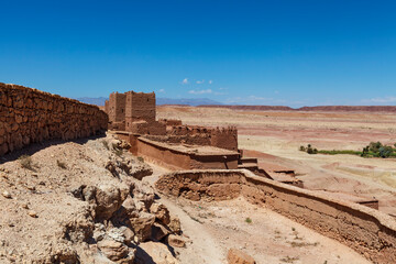 Exterior of Ait Ben Haddou, a fortified village in central Morocco, North Africa