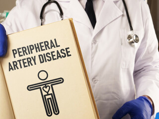 Peripheral artery disease PAD is shown using the text