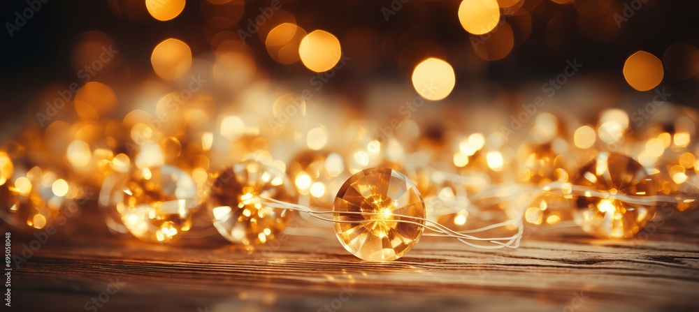 Poster vibrant yellow glowing particle abstract bokeh background with captivating illumination