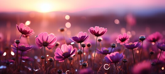 A dreamy summer affair  captivating blooming wildflowers in beautifully blurred bokeh