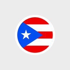 Flag of Puerto Rico. Puerto Rican striped flag with star. State symbol of Puerto Rico.