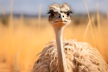 Zelfklevend Fotobehang Wild animal, ostrich, ostrich in natural habitat, ostrich, wildlife © MrJeans