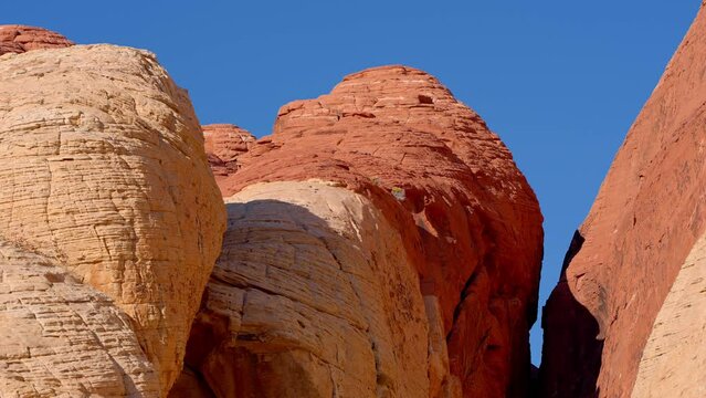 The red and yellow sandstones of Red Rock Canyon in Nevada - travel photography