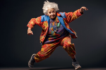 Old Woman Doing Aerobics