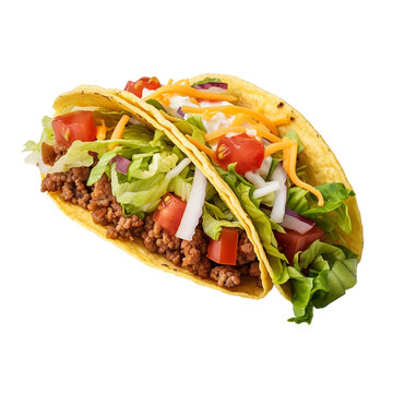  Taco with Toppings on transparent background PNG image