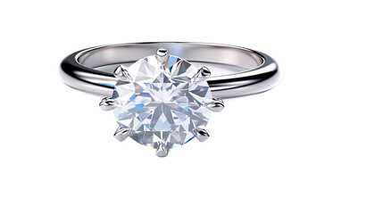 Diamond ring isolated on transparent a white background