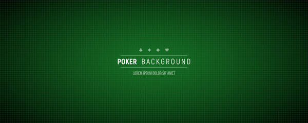 Green background for Poker or Casino. Vector template for your design. - obrazy, fototapety, plakaty