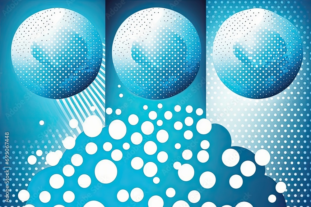 Aufkleber abstract background with bubbles and halftone effect