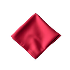 Top view of red napkin. Close up view. Transparent PNG inside