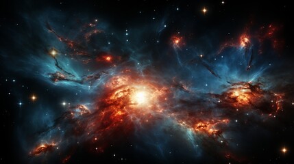 Fototapeta na wymiar Cosmic ballet swirling galaxies, ethereal nebulae, and radiant comets in starlit expanse