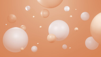 Modern Concept Art: Elegant Floating 3D Spheres in Trendy Peach, Clean Background, Perfect for Product Showcase, Stylish Wallpaper, and Innovative Concepts