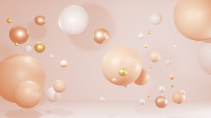 Trendy Abstract Background: Peach 3D Spheres, Conceptual Clean Backdrop for Product Displays, Creative Wallpaper, and Modern Design Ideas