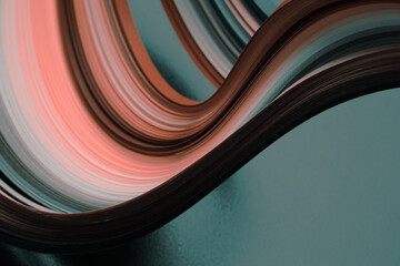 Selective soft focus Color strip wave paper. Abstract  texture background.