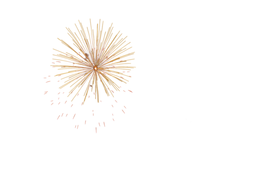 Isolated brilliant burst of colorful fireworks overlay