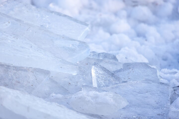 Fototapeta na wymiar Ice shards close up photo