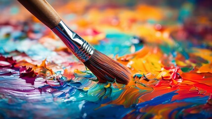 Fototapeta premium Vibrant Brushstrokes on Canvas