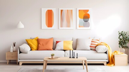 Cozy Modern Living Room with Colorful Accent Decor