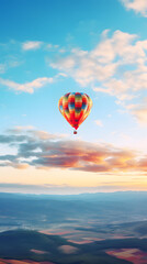 Fototapeta premium Hot air balloon, balloon flyinjg, fly, hot air balloon ride, flying in the sky