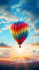 Obraz premium Hot air balloon, balloon flyinjg, fly, hot air balloon ride, flying in the sky