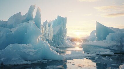 Majestic Iceberg in the Arctic Ocean - obrazy, fototapety, plakaty