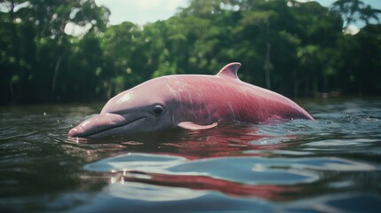 Pink River Dolphin in the Amazon River