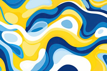 background blue yellow art modern geometric abstract pattern Generative AI