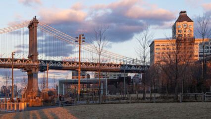 Dumbo at Brooklyn, Manhattan Bridge, Manhattan, Bridge, nightview in NYC