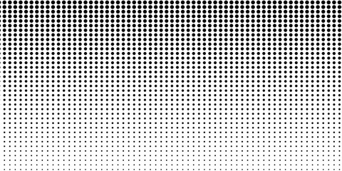 Basic halftone dots effect in black and white color. Halftone effect. Dot halftone. Black white halftone.Background with monochrome dotted texture. Polka dot pattern template. Background with black - obrazy, fototapety, plakaty