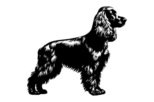 Cocker spaniel Dog silhouette. Vector illustration