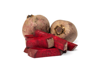 Beetroot Slice Isolated, Red Beets Pieces, Beet Root Sticks, Cuts, Sliced Beetroot