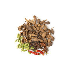Cardamom Isolated, Green Cardamon Seeds, Dry Kardamon, Cardamum Spice, Genera Elettaria Beans