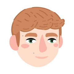 Obraz premium Head of young man on white background