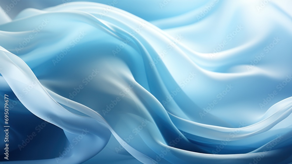 Poster a close up of a blue and white background with a wavy design on the top of the image and bottom of t