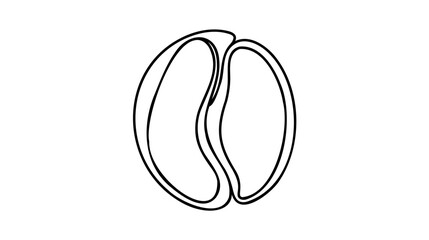 One single line drawing whole healthy organic coffee bean for restaurant logo identity.