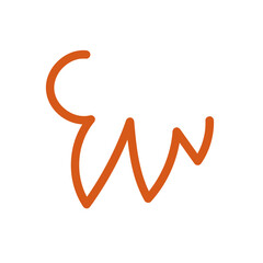 Orange red lines scribble doodle vector 