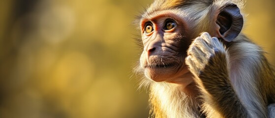 Thoughtful monkey in meditation
