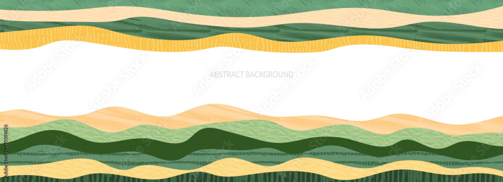 Wall mural abstract rice field agriculture vector background. paddy rural farm plantation. pattern of mountain  - Wall murals