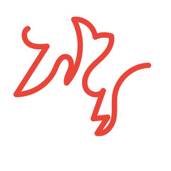 Orange red lines scribble doodle vector 