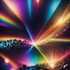 Fototapeta na wymiar Crystal rainbow prism light effect