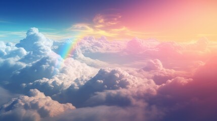 Naklejka na ściany i meble A rainbow in the clouds