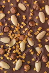 homemade broken chocolate with delicious ingridients