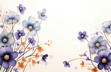 Fototapeta na wymiar a flower border with blue and purple flowers