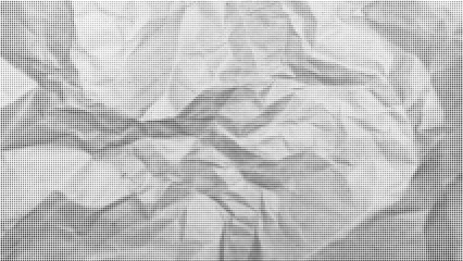 Trendy halftone texture of crumpled paper. vector retro overlay - obrazy, fototapety, plakaty